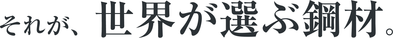 それが、世界が選ぶ鋼材。